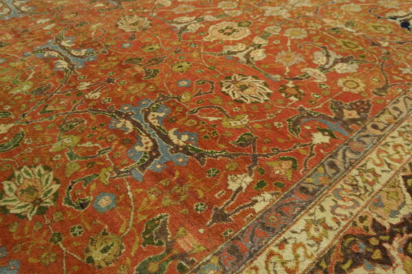Fine red allover floral antique 19th century persian tabriz haji jalili carpet 5 Fine red allover floral antique 19th century persian tabriz haji jalili carpet - image 5