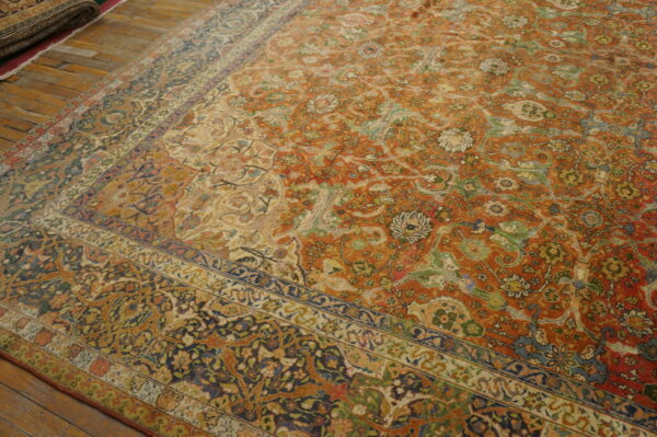 Fine red allover floral antique 19th century persian tabriz haji jalili carpet 7 Fine red allover floral antique 19th century persian tabriz haji jalili carpet - image 7