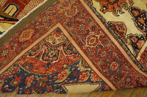 Close-up corner detail of a richly colored, traditional persian rug by rugs on net. By rugs on net
