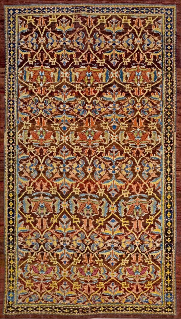Impressive burgandy color with medallions antique persian ziegler sultanabad rug by rugs on net