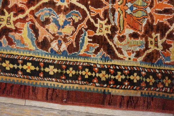 Close-up of the border detail on the oriental rug by rugs on net. By rugs on net