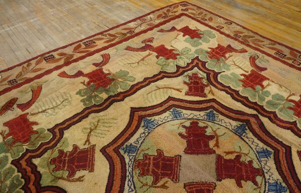 Colorful antique geometric rug design