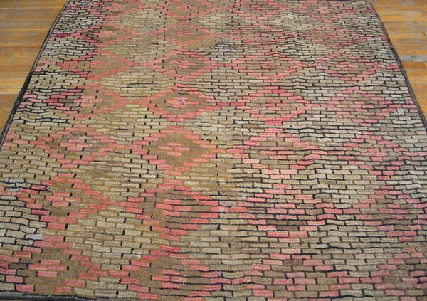 Abstract brick pattern rug in pink, tan, and brown by rugs on net. By rugs on net
