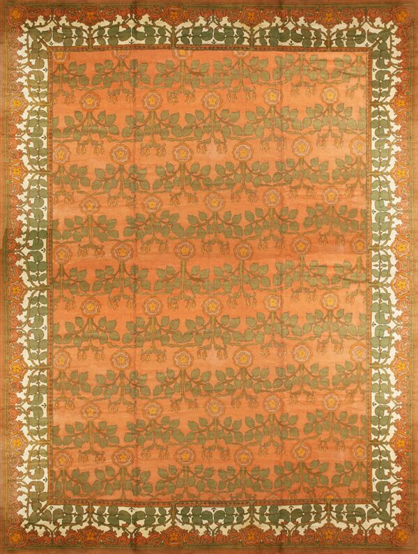 Colorful floral patterned antique rug