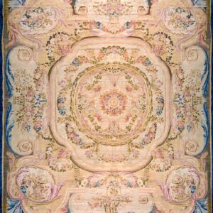 Large Square Antique 18th Century Flatwoven French Aubusson Louis XVI Period Carpet by Rugs On Net