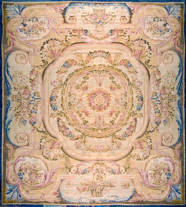 Large square antique 18th century flatwoven french aubusson louis xvi period carpet by rugs on net