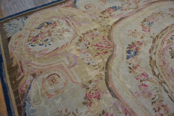 Large square antique 18th century flatwoven french aubusson louis xvi period carpet - image 11