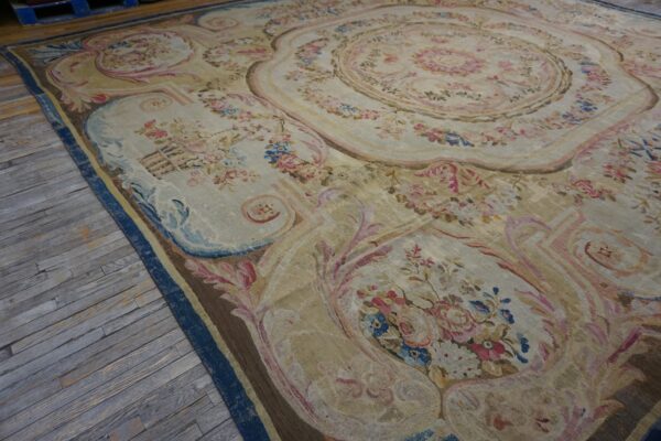 Large square antique 18th century flatwoven french aubusson louis xvi period carpet - image 10