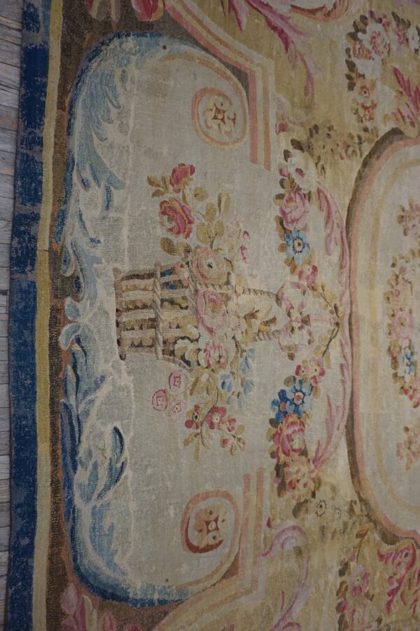 Elegant floral design on vintage carpet