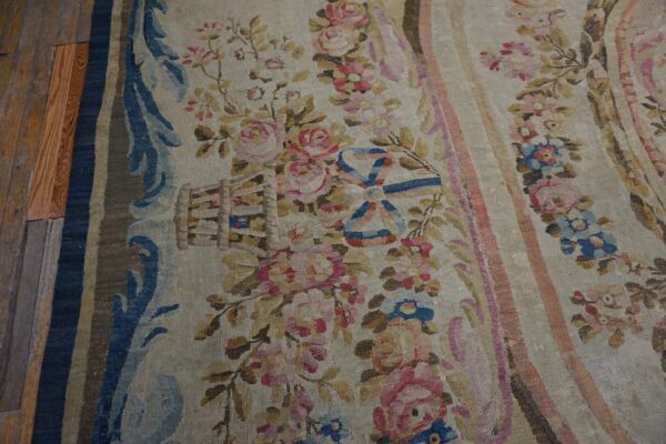 Large square antique 18th century flatwoven french aubusson louis xvi period carpet - image 7