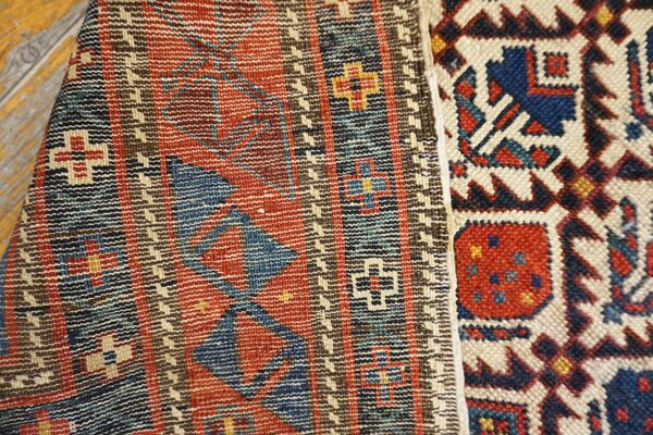 Close-up of vibrant geometric patterns in a kilim rug by rugs on net. By rugs on net