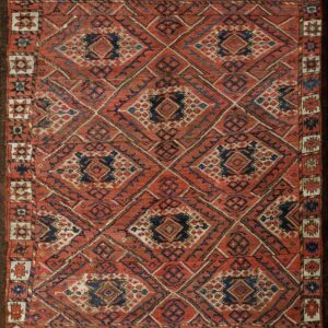 Late 19th Century Hand Knotted Afghan Ersari Beshir Wool Rug featuring Madder and Indigo accents Carpet by Rugs On Net