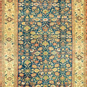 Majestic Royal Blue Color with Medallions Antique Persian Ziegler Sultanabad Rug by Rugs On Net