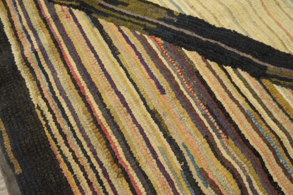 Close-up of a colorful striped rag rug texture by rugs on net