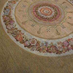 Close-up of a floral round tapestry detail by Rugs On Net. by Rugs On Net