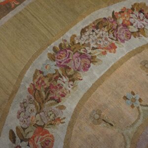 Close-up of a floral Aubusson rug detail by Rugs On Net. by Rugs On Net