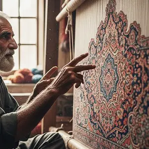 Master weavers by rugs on net