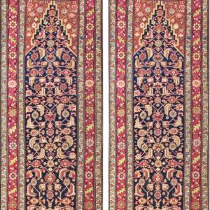 Monumental Antique Circa 1900 Caucasian Karabagh Gallery Runner Featuring Dense Stylized Boteh Wool Carpet by Rugs On Net