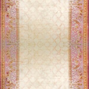 Monumental Ivory and Cream French Savonnerie Circa 1900 with Rococo Floral Swags Hand Knotted Rug by Rugs On Net