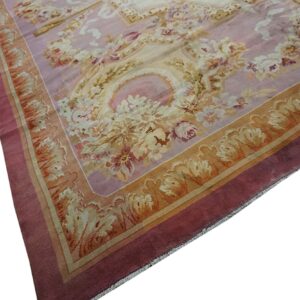 Close-up corner view of a floral Aubusson style rug by Rugs On Net. by Rugs On Net