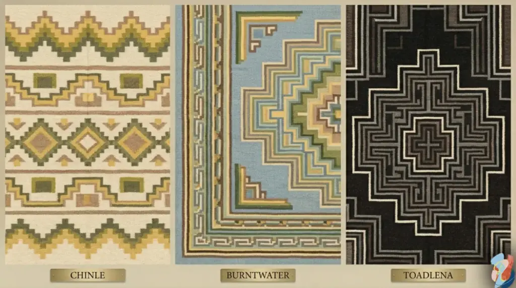 Native american navajo rug patterns: chinle, burntwater, toadlena by rugsonnet