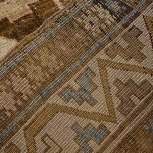 Close-up of the geometric pattern and texture of the Brown Kilim Rug by Rugs On Net. by Rugs On Net