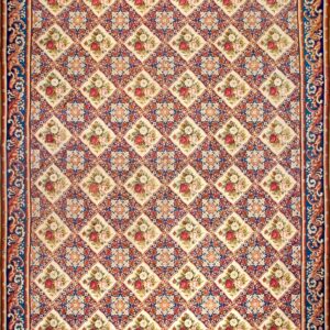 Oversized Victorian English Needlepoint Style Tapestry Design Multicolor Jewel Tones Rug by Rugs On Net