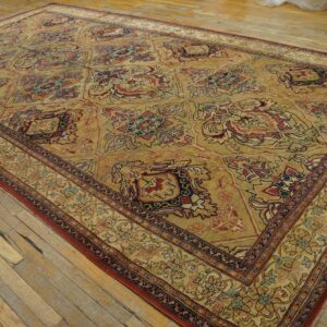 A large, traditional area rug with a gold field and intricate floral medallions, by Rugs On Net. by Rugs On Net