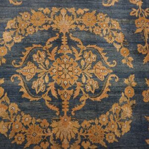 Intricate floral design on blue background