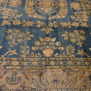 Intricate floral design on blue background