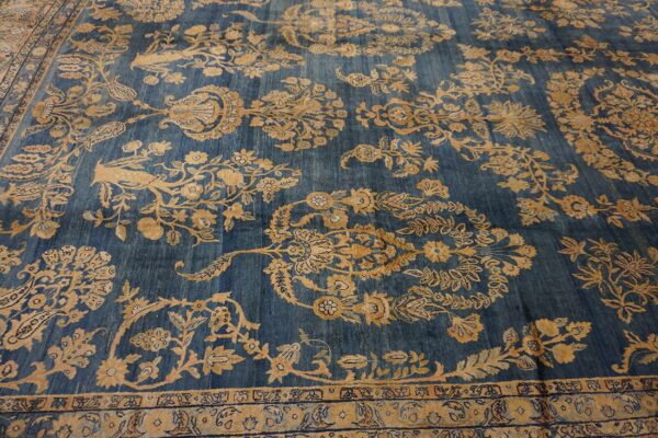 Intricate floral design on rug