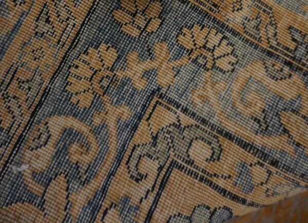 Large floral light blue color finely woven antique persian kerman rug - image 2