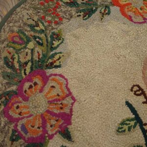 Colorful floral design with peacock