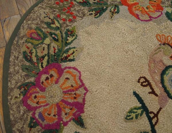 Colorful floral design with peacock