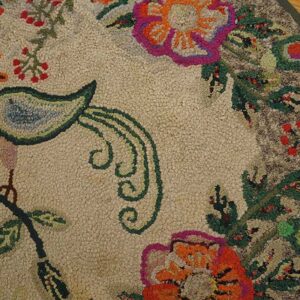 Colorful floral design with peacock