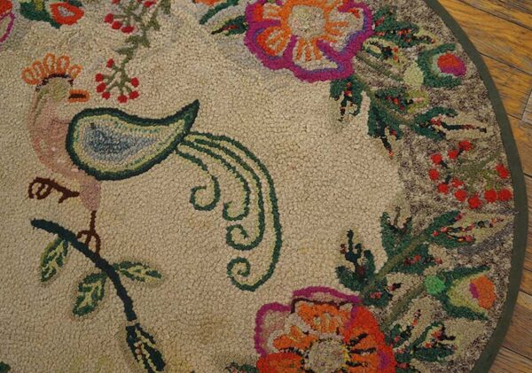 Colorful floral design with peacock