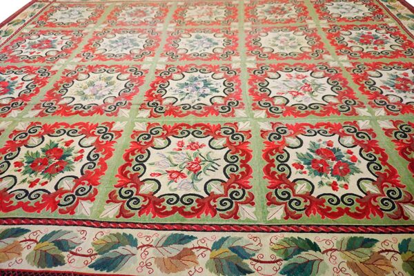 Close-up view of the floral tapestry rug design by rugs on net. By rugs on net