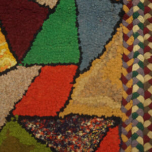 Close-up of a colorful geometric rag rug pattern by Rugs On Net. by Rugs On Net