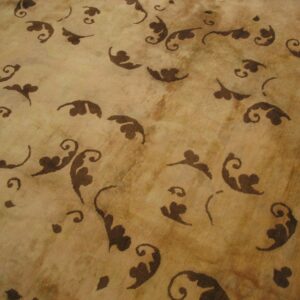 Ornate brown and beige patterned fabric