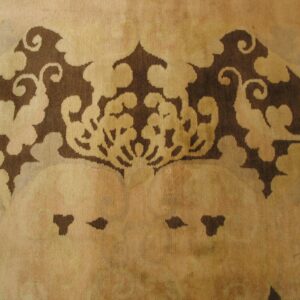 Intricate patterned vintage carpet design.