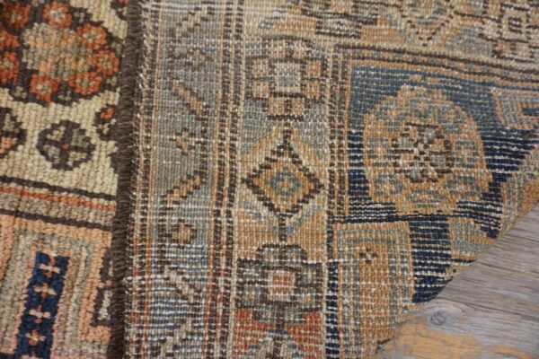 Close-up view of the woven texture and geometric patterns in the tribal kilim rug by rugs on net. By rugs on net