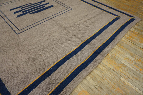 Ivory room size antique early 20th century spanish geometric art deco carpet - image 6