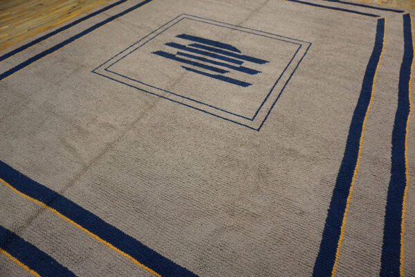 Ivory room size antique early 20th century spanish geometric art deco carpet - image 5