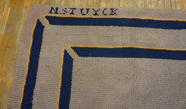 Ivory room size antique early 20th century spanish geometric art deco carpet - image 3