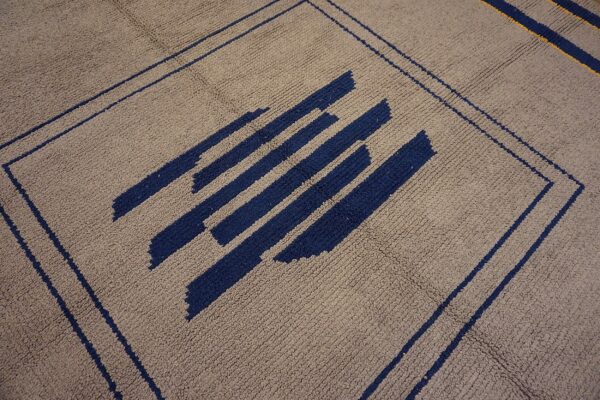 Ivory room size antique early 20th century spanish geometric art deco carpet - image 2