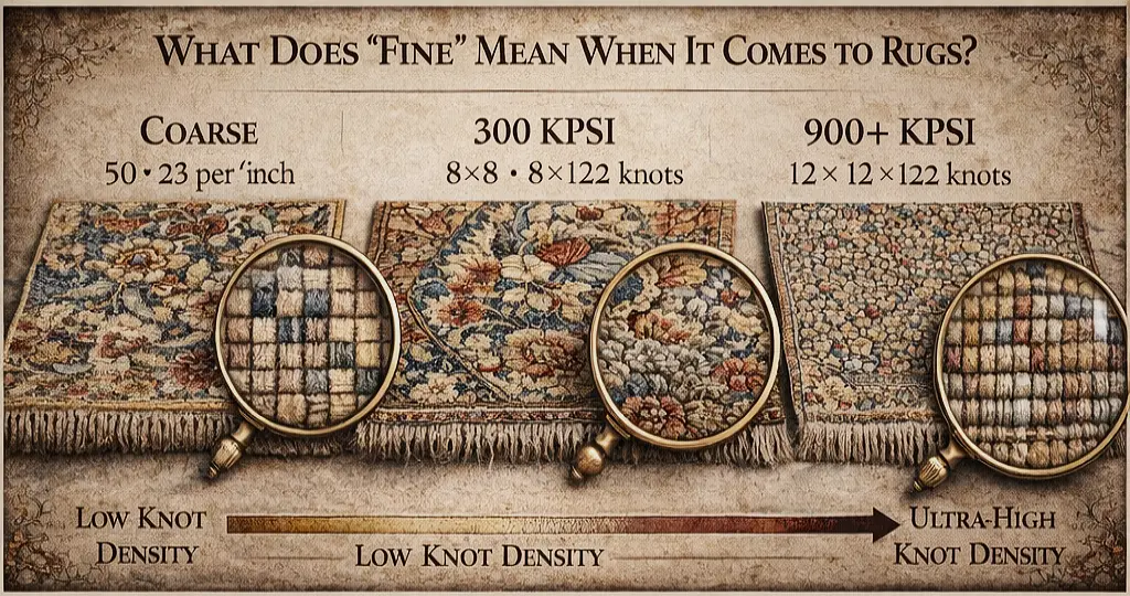 What does “fine” mean when it comes to rugs by rugs on net