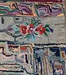 Wonderful Gray Ground Color & Special Folk Art Style Antique American Hooked Rug by Rugs On Net