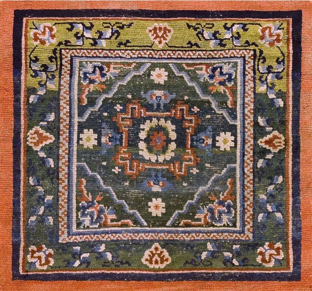 Antique chinese - tibetan chinese knotted rug