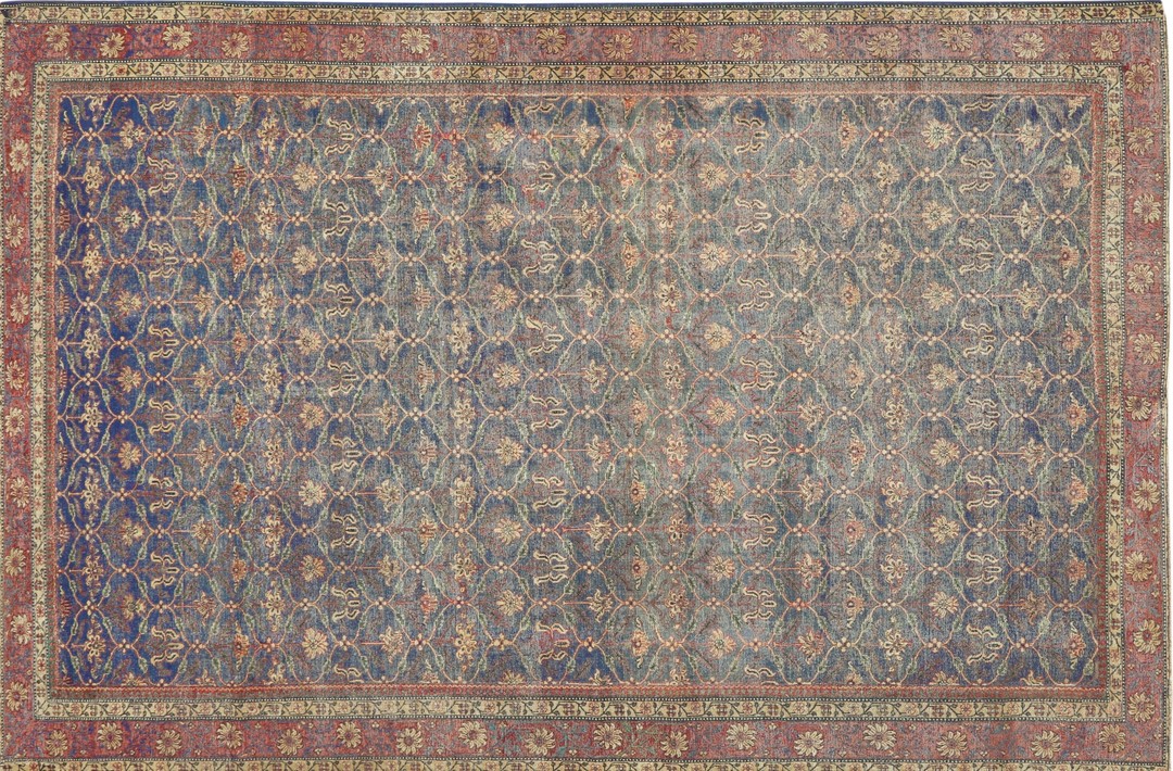 Rare collectable 18th century antique room size indian deccani carpet