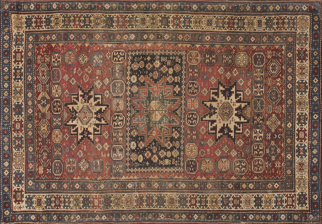 Antique caucasian - shirvan caucasian knotted rug